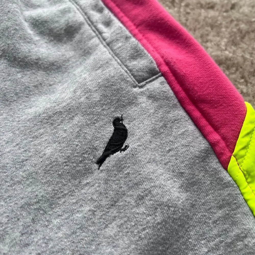 Staple Pigeon Men's Light Gray Sweat Shorts Multi-Colored Sides Size Large
